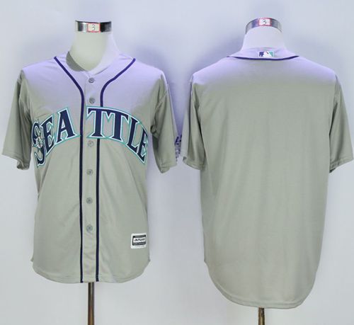 Mariners Blank Grey New Cool Base Stitched MLB Jersey - Click Image to Close